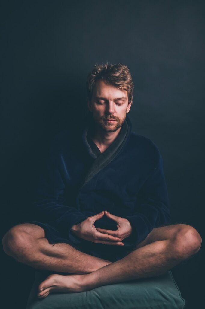 calm meditation man quantum holistic health emotional triggers